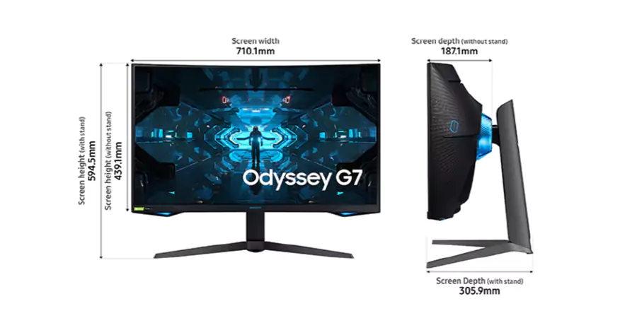Samsung Odyssey G7 Size