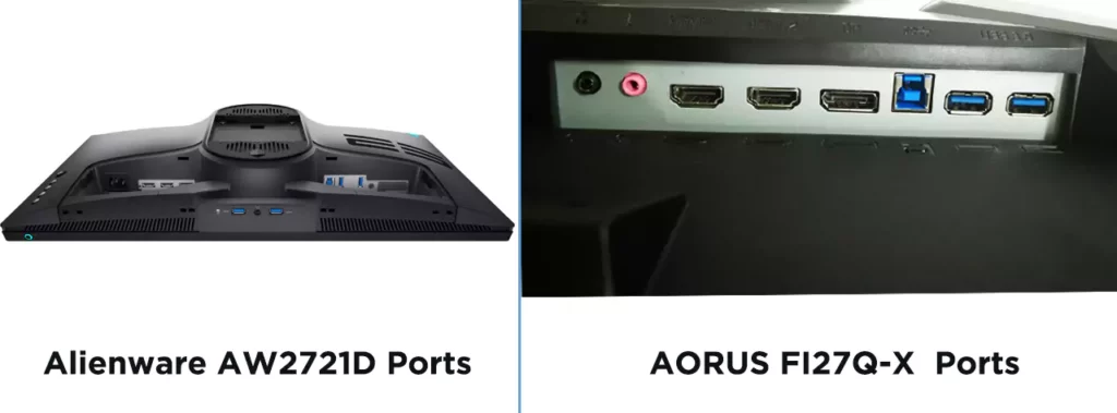 Alienware AW2721D and AORUS FI27Q-X  Ports
